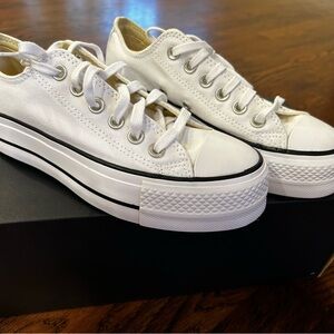 white platform converse